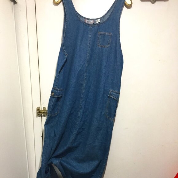 VINTAGE PREMIER INTERNATIONAL MAXI DENIM DRESSES SIZE L - Picture 4 of 10